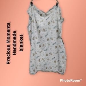 Precious Moments handmade baby blanket 34in. x 44 1/2in.